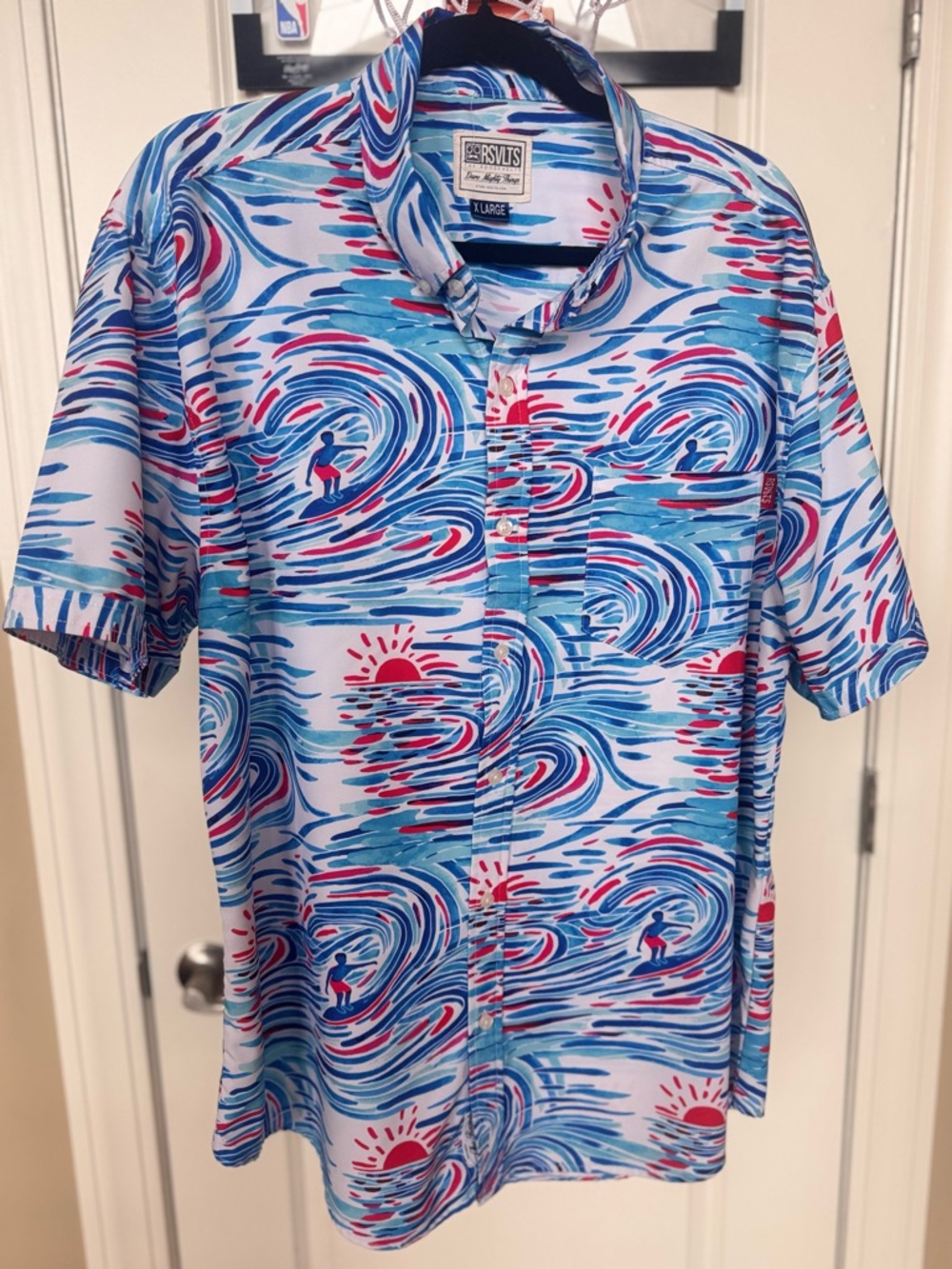 RSVLTS Watercolor Waves Surfer KUNUFLEX Shirt - Men's XL